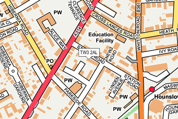TW3 2AL map - OS OpenMap – Local (Ordnance Survey)