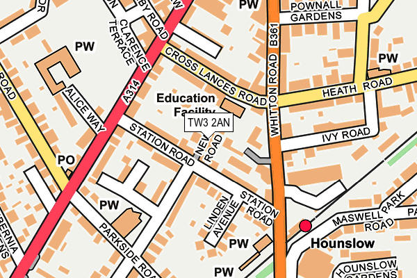 TW3 2AN map - OS OpenMap – Local (Ordnance Survey)