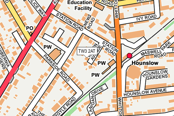 TW3 2AT map - OS OpenMap – Local (Ordnance Survey)