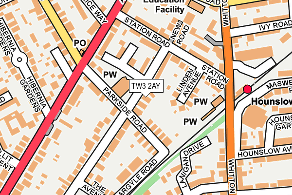 TW3 2AY map - OS OpenMap – Local (Ordnance Survey)