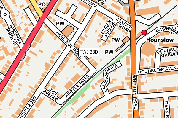 TW3 2BD map - OS OpenMap – Local (Ordnance Survey)