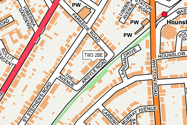 TW3 2BE map - OS OpenMap – Local (Ordnance Survey)