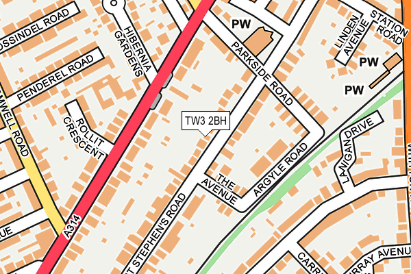 TW3 2BH map - OS OpenMap – Local (Ordnance Survey)