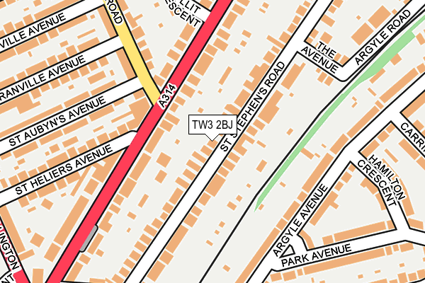 TW3 2BJ map - OS OpenMap – Local (Ordnance Survey)