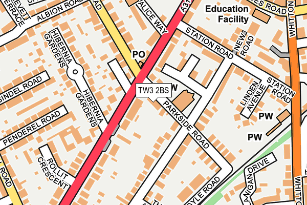 TW3 2BS map - OS OpenMap – Local (Ordnance Survey)