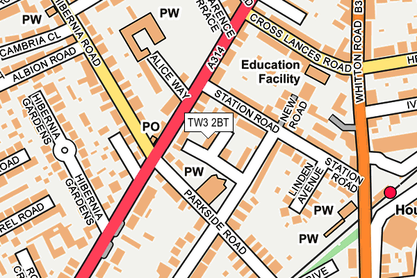 TW3 2BT map - OS OpenMap – Local (Ordnance Survey)