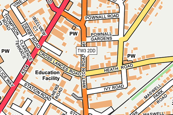 TW3 2DD map - OS OpenMap – Local (Ordnance Survey)