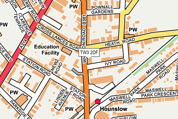 TW3 2DF map - OS OpenMap – Local (Ordnance Survey)