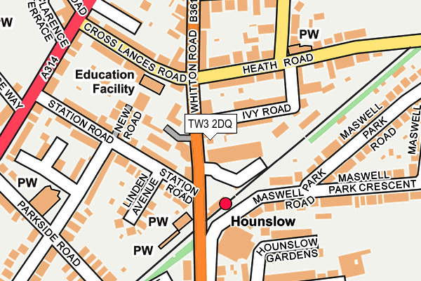 TW3 2DQ map - OS OpenMap – Local (Ordnance Survey)