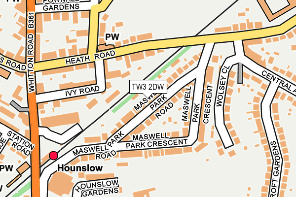 TW3 2DW map - OS OpenMap – Local (Ordnance Survey)