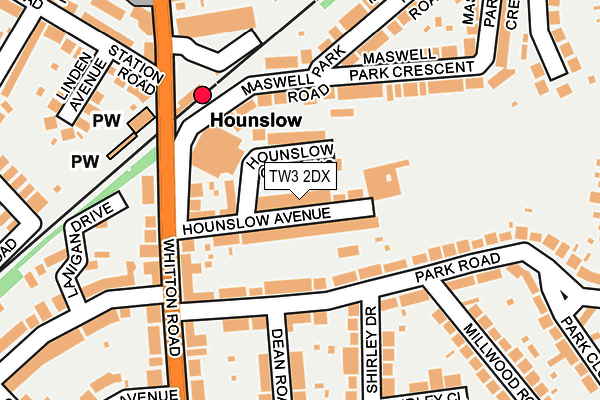 TW3 2DX map - OS OpenMap – Local (Ordnance Survey)