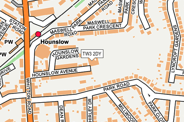 TW3 2DY map - OS OpenMap – Local (Ordnance Survey)