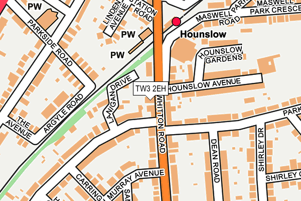 TW3 2EH map - OS OpenMap – Local (Ordnance Survey)