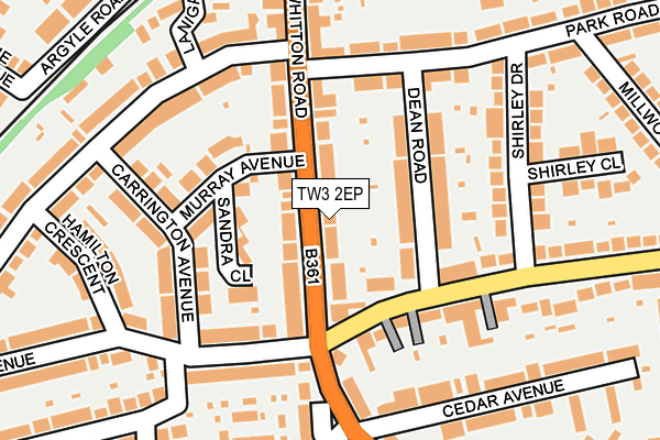 TW3 2EP map - OS OpenMap – Local (Ordnance Survey)