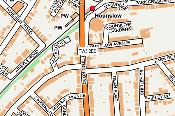 TW3 2ES map - OS OpenMap – Local (Ordnance Survey)