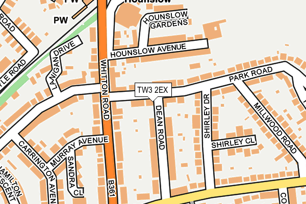 TW3 2EX map - OS OpenMap – Local (Ordnance Survey)