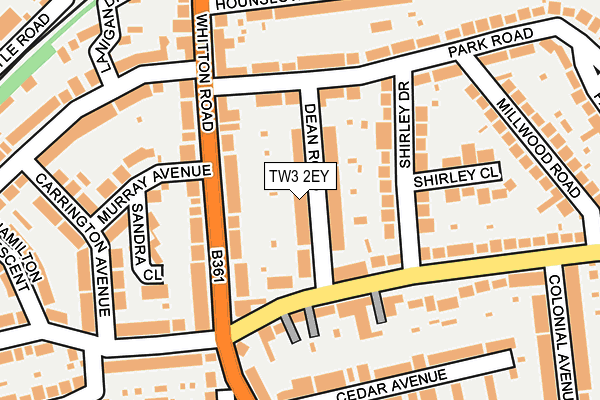 TW3 2EY map - OS OpenMap – Local (Ordnance Survey)