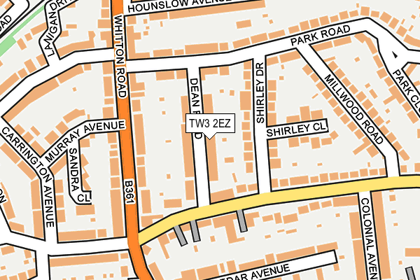 TW3 2EZ map - OS OpenMap – Local (Ordnance Survey)