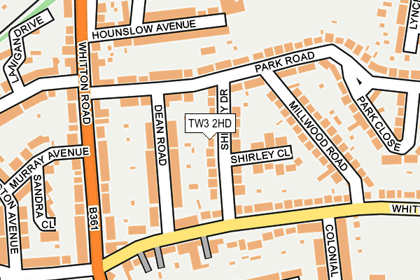 TW3 2HD map - OS OpenMap – Local (Ordnance Survey)