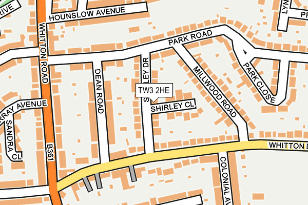 TW3 2HE map - OS OpenMap – Local (Ordnance Survey)