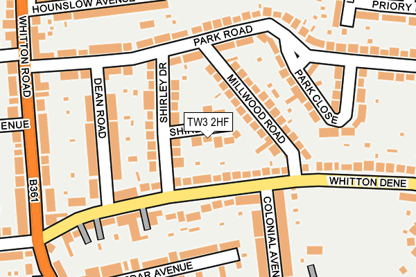 TW3 2HF map - OS OpenMap – Local (Ordnance Survey)