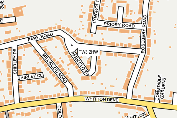 TW3 2HW map - OS OpenMap – Local (Ordnance Survey)