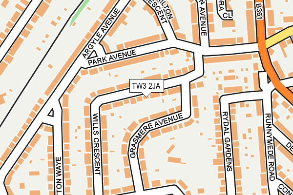 TW3 2JA map - OS OpenMap – Local (Ordnance Survey)