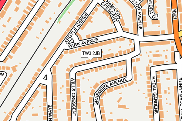 TW3 2JB map - OS OpenMap – Local (Ordnance Survey)