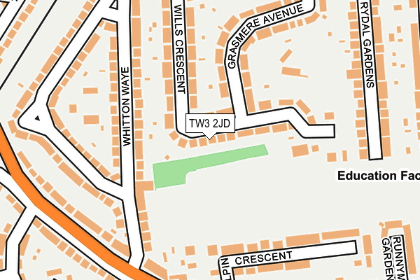 TW3 2JD map - OS OpenMap – Local (Ordnance Survey)
