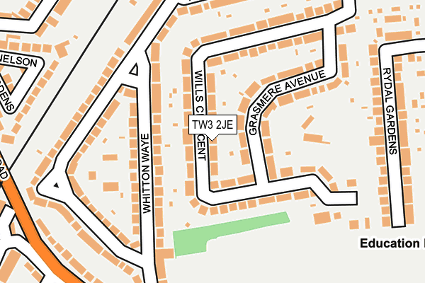 TW3 2JE map - OS OpenMap – Local (Ordnance Survey)
