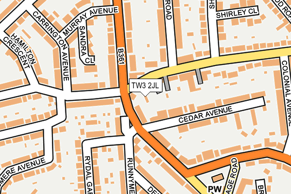 TW3 2JL map - OS OpenMap – Local (Ordnance Survey)