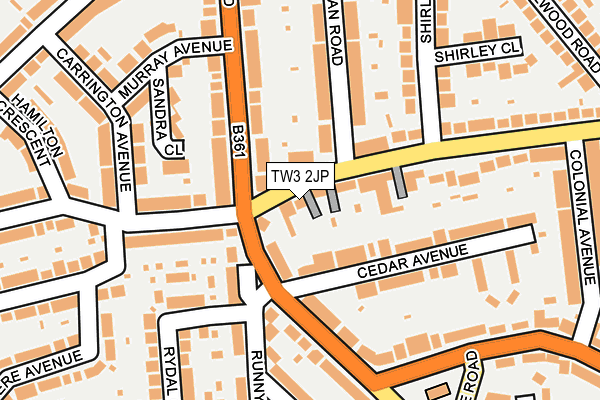 TW3 2JP map - OS OpenMap – Local (Ordnance Survey)
