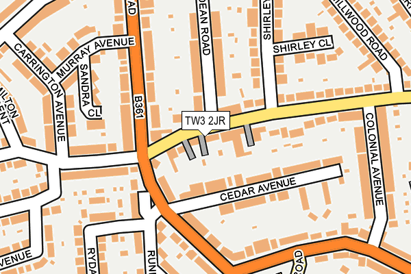 TW3 2JR map - OS OpenMap – Local (Ordnance Survey)