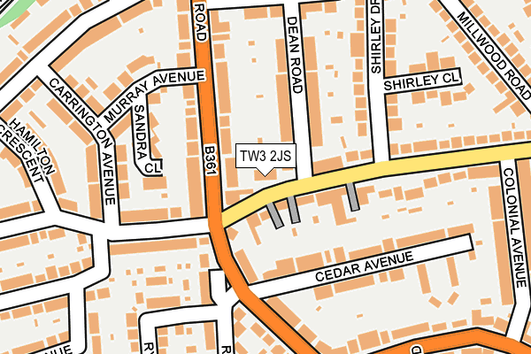 TW3 2JS map - OS OpenMap – Local (Ordnance Survey)