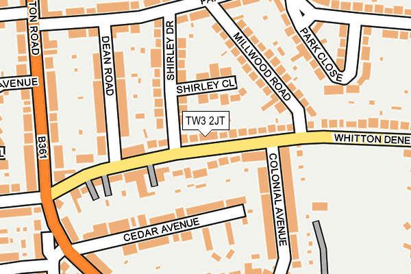 TW3 2JT map - OS OpenMap – Local (Ordnance Survey)