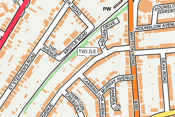 TW3 2LE map - OS OpenMap – Local (Ordnance Survey)