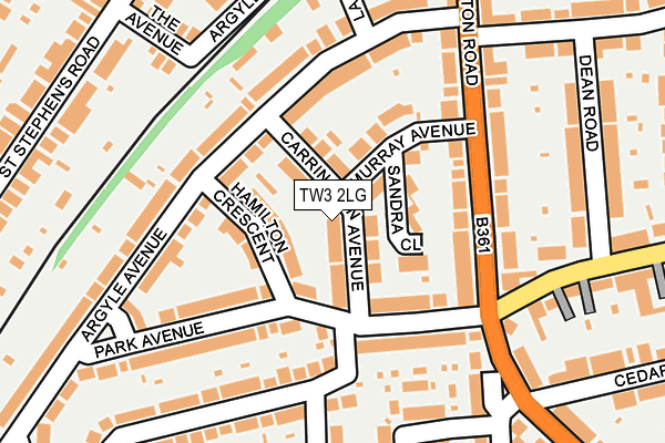 TW3 2LG map - OS OpenMap – Local (Ordnance Survey)