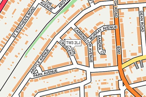 TW3 2LJ map - OS OpenMap – Local (Ordnance Survey)