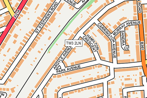 TW3 2LN map - OS OpenMap – Local (Ordnance Survey)
