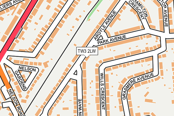 TW3 2LW map - OS OpenMap – Local (Ordnance Survey)
