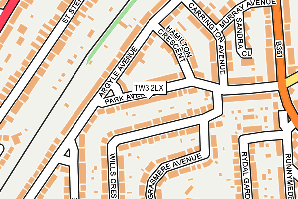 TW3 2LX map - OS OpenMap – Local (Ordnance Survey)