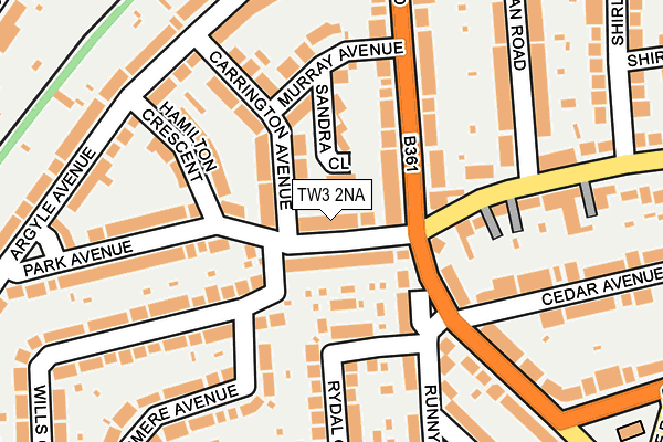 TW3 2NA map - OS OpenMap – Local (Ordnance Survey)