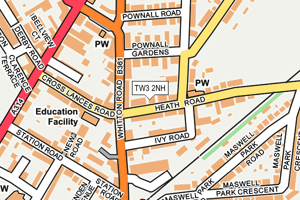 TW3 2NH map - OS OpenMap – Local (Ordnance Survey)