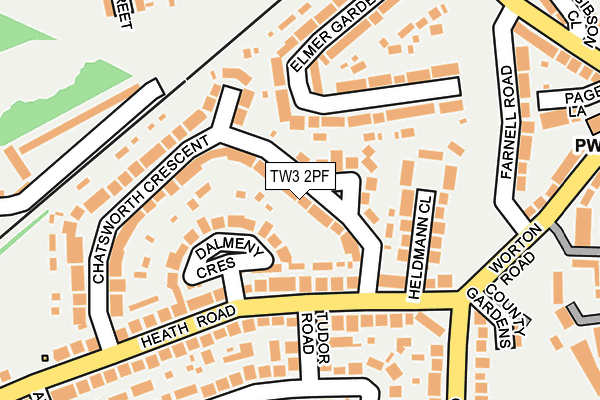 TW3 2PF map - OS OpenMap – Local (Ordnance Survey)