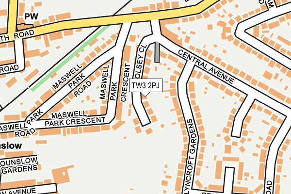 TW3 2PJ map - OS OpenMap – Local (Ordnance Survey)