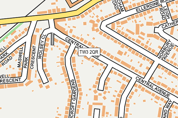 TW3 2QR map - OS OpenMap – Local (Ordnance Survey)