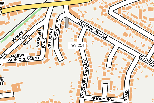 TW3 2QT map - OS OpenMap – Local (Ordnance Survey)