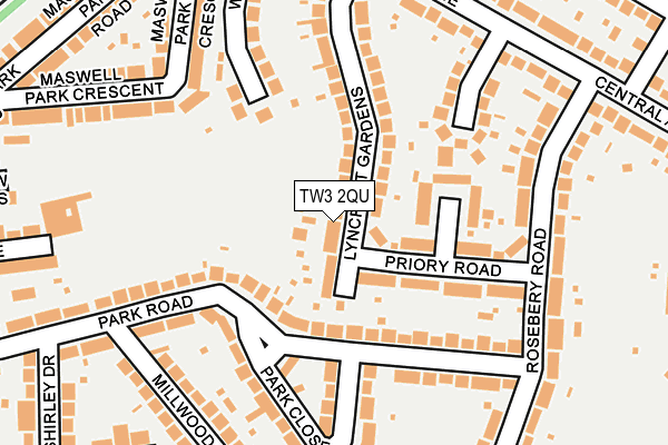 TW3 2QU map - OS OpenMap – Local (Ordnance Survey)