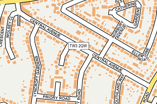 TW3 2QW map - OS OpenMap – Local (Ordnance Survey)