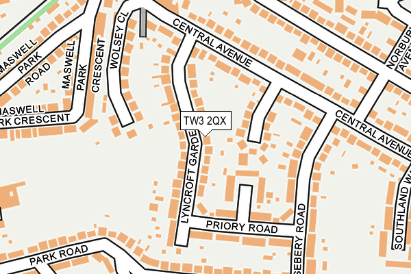 TW3 2QX map - OS OpenMap – Local (Ordnance Survey)